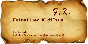 Feinsilber Klétus névjegykártya